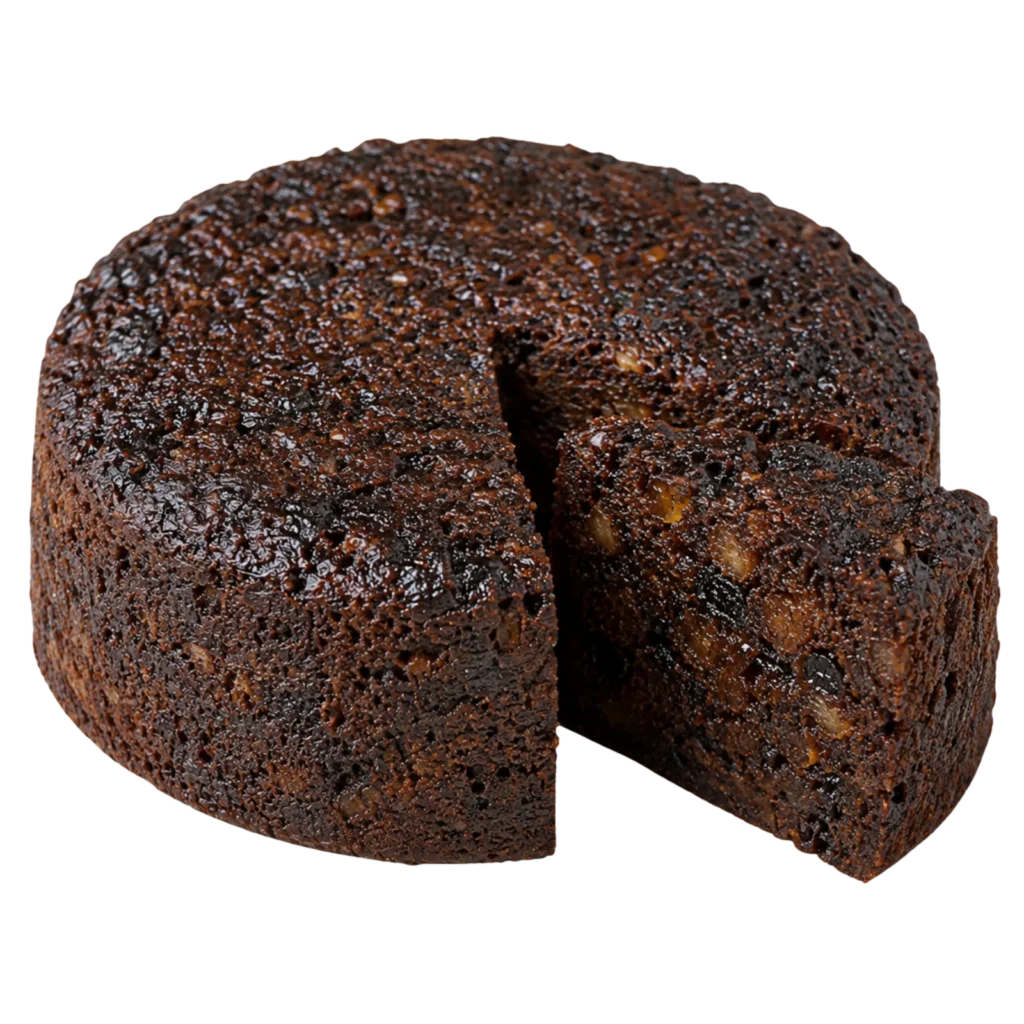 House-baked rum cake from A+G International Cuisine