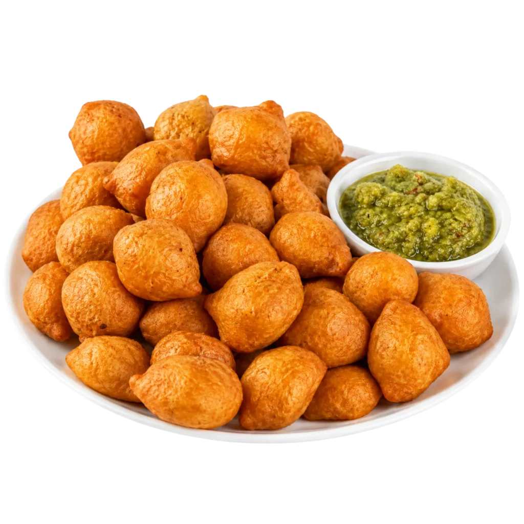 Golden pholourie with chutney from A+G International Cuisine