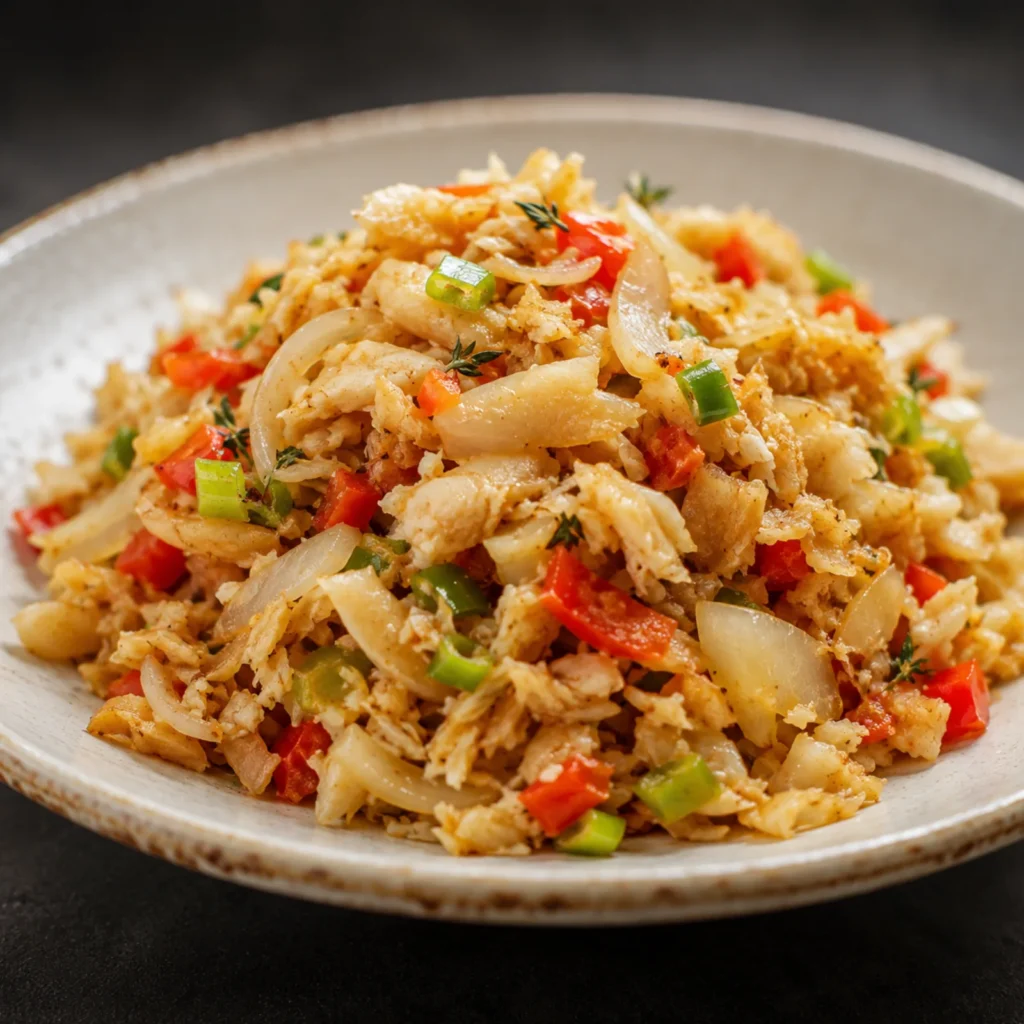 Caribbean salt fish breakfast from A+G International Cuisine